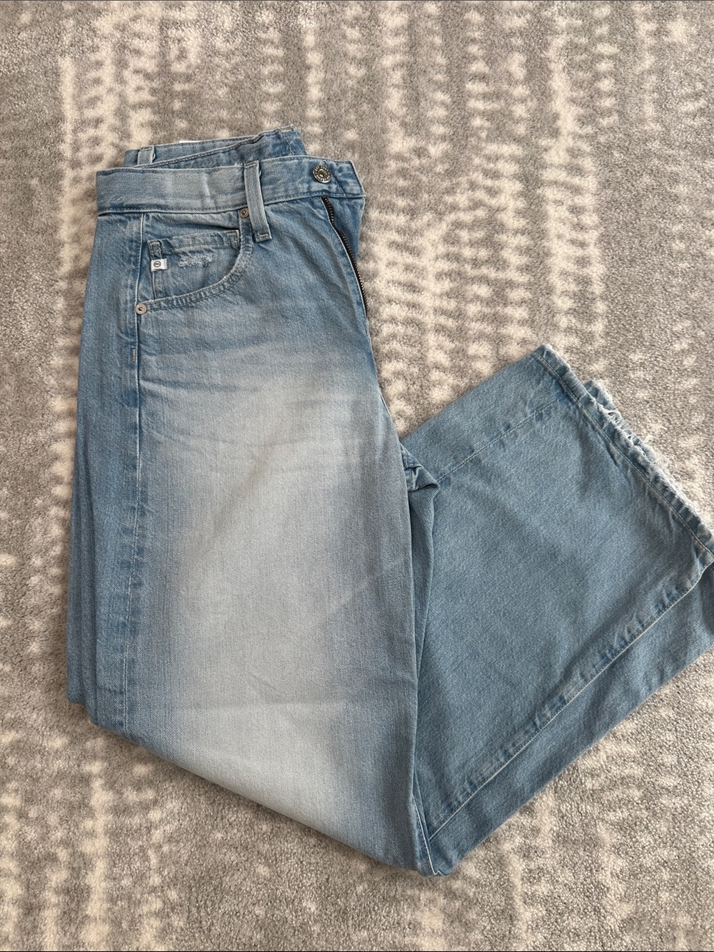 AG Adriano Goldschmied Hattie High Rise barrel Jean allusion Destructed size 26 - Picture 3 of 9